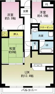 ファミリアル門戸【4階】の間取り