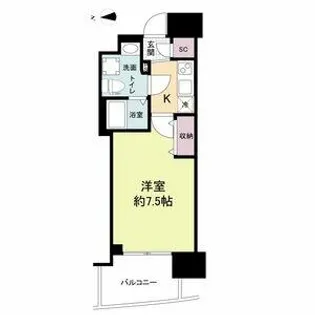 セレニテ谷九プリエ【0706号室】の間取り