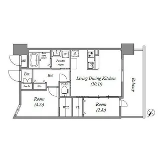 GENOVIA神戸新開地駅前【5階】の間取り