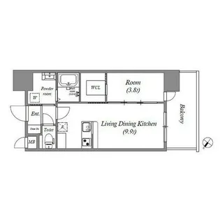 GENOVIA神戸新開地駅前【0603号室】の間取り