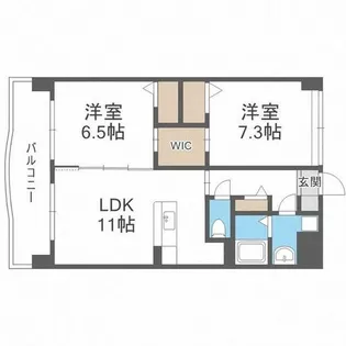 ラシューバ博多駅南【2階】の間取り