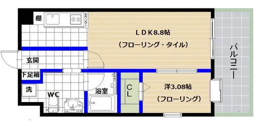 マーベル寿扇【604号室】の間取り