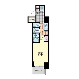 エスレジデンス難波ブリエ【5階】の間取り