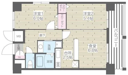 HF四条河原町レジデンス【1104号室】の間取り