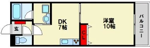 大野城第一ハイツ【203号室】の間取り