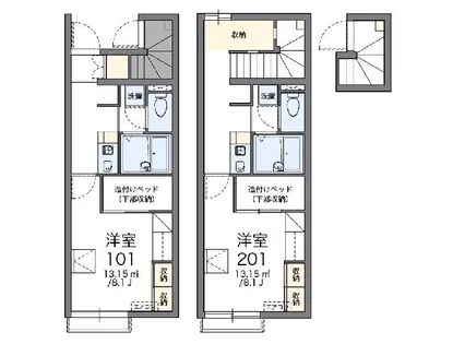 レオパレス月隈【2階】の間取り