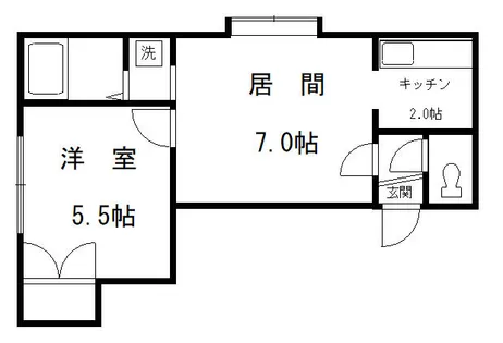 ノーブル新発寒【202号室】の間取り