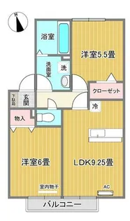 バッキンガムパレスA棟【203号室】の間取り