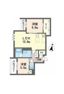 シャーメゾングラン南福岡【2階】の間取り