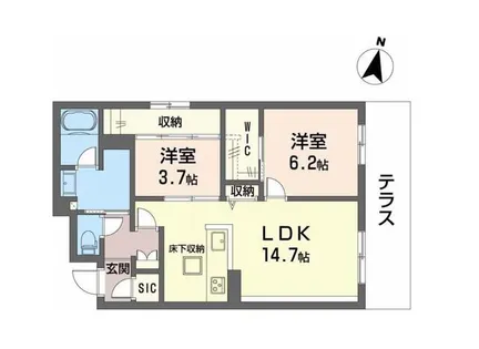 シャーメゾングラン南福岡【1階】の間取り