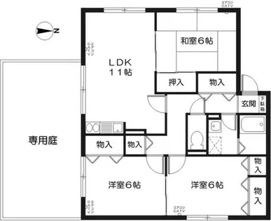 ハウゼ春日丘【1階】の間取り