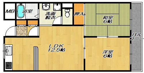 中野セカンドハイツ【2階】の間取り