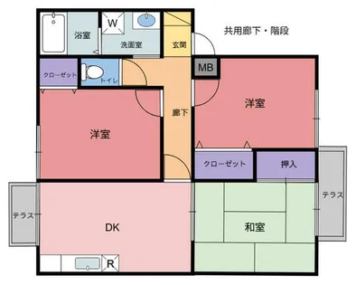 パセオクレールⅡ【202号室】の間取り