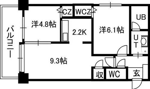 PRIME URBAN北3条通【9階】の間取り