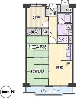 日商岩井第3緑地公園マンション【1007号室】の間取り