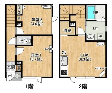 リベルテ琴似【101号室】の間取り