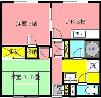 ハイツサニーサイド【2階】の間取り