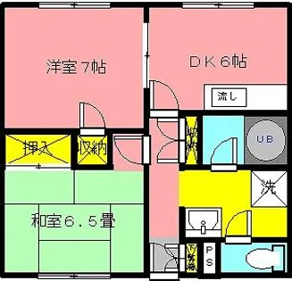 ハイツサニーサイド【2階】の間取り