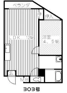 ハイツブリッヂ【3階】の間取り