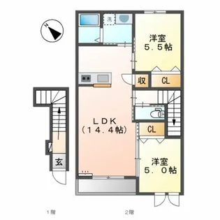 ロココハイムN【2階】の間取り