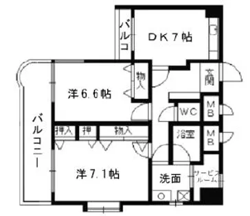 ギャラン小文字【12階】の間取り