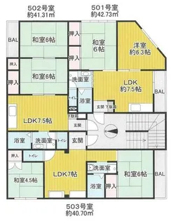 コーポ野村【502号室】の間取り