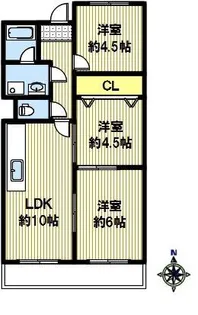 熊内山本ハイツ【203号室】の間取り