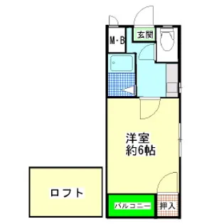 パインビリー飯塚【107号室】の間取り