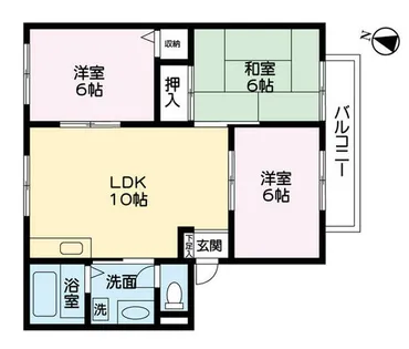 サンビレッジ月の浦【c-202号室】の間取り