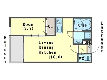 グランユイナス塩屋【0103号室】の間取り
