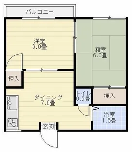 西春コーポ【203号室】の間取り