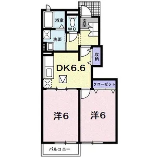 ル・ユニヴェールA【1階】の間取り