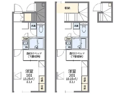 レオパレス篠山【105号室】の間取り