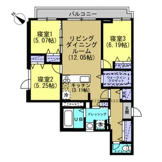 BLANC旭ヶ丘【C号室】の間取り