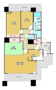 パークスクエア中島公園【703号室】の間取り
