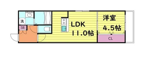 ラ・フェリシア東中浜【2階】の間取り