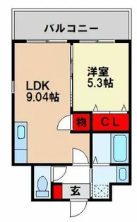 ルーチェデル二日市【3階】の間取り