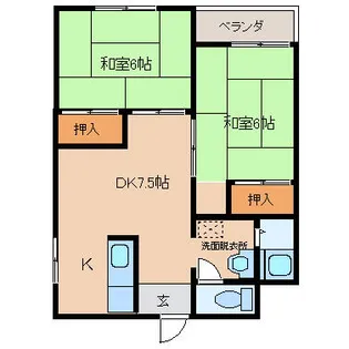 西田ハイツ【202号室】の間取り