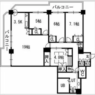 知事公館前タワーレジデンス【1702号室】の間取り
