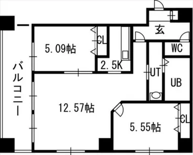 グランカーサ北3条【4階】の間取り
