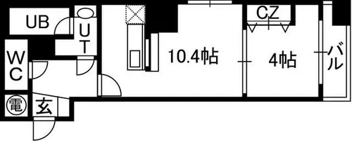 アルファタワー札幌南4条【14階】の間取り
