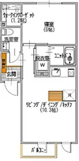 AMコート市役所通館【1号室】の間取り