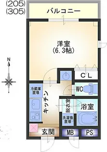 ブリッサ立花【205号室】の間取り