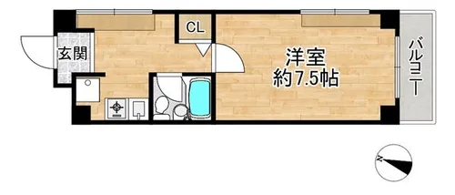 ラ・メゾンドール甲南【201号室】の間取り