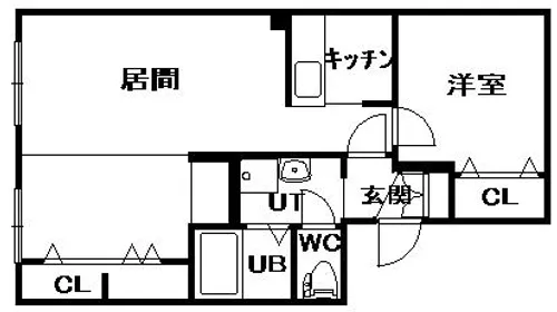 パールハイツ中の島【3階】の間取り