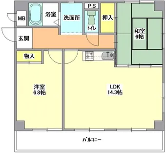 セントラルメゾン【2-F号室】の間取り