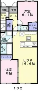三木市加佐【102号室】の間取り