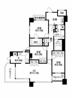 エル・パークスクエア京都鴨川【6階】の間取り