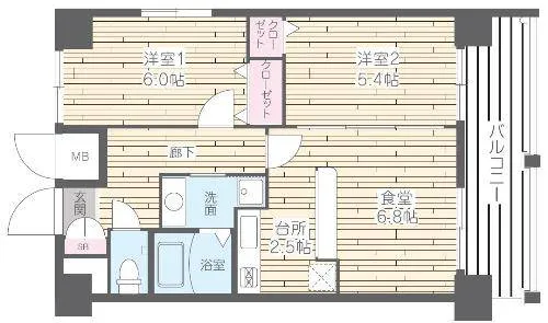 HF四条河原町レジデンス【1204号室】の間取り