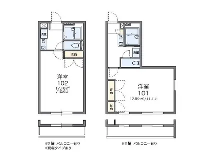 レオパレス三苫セブン【107号室】の間取り